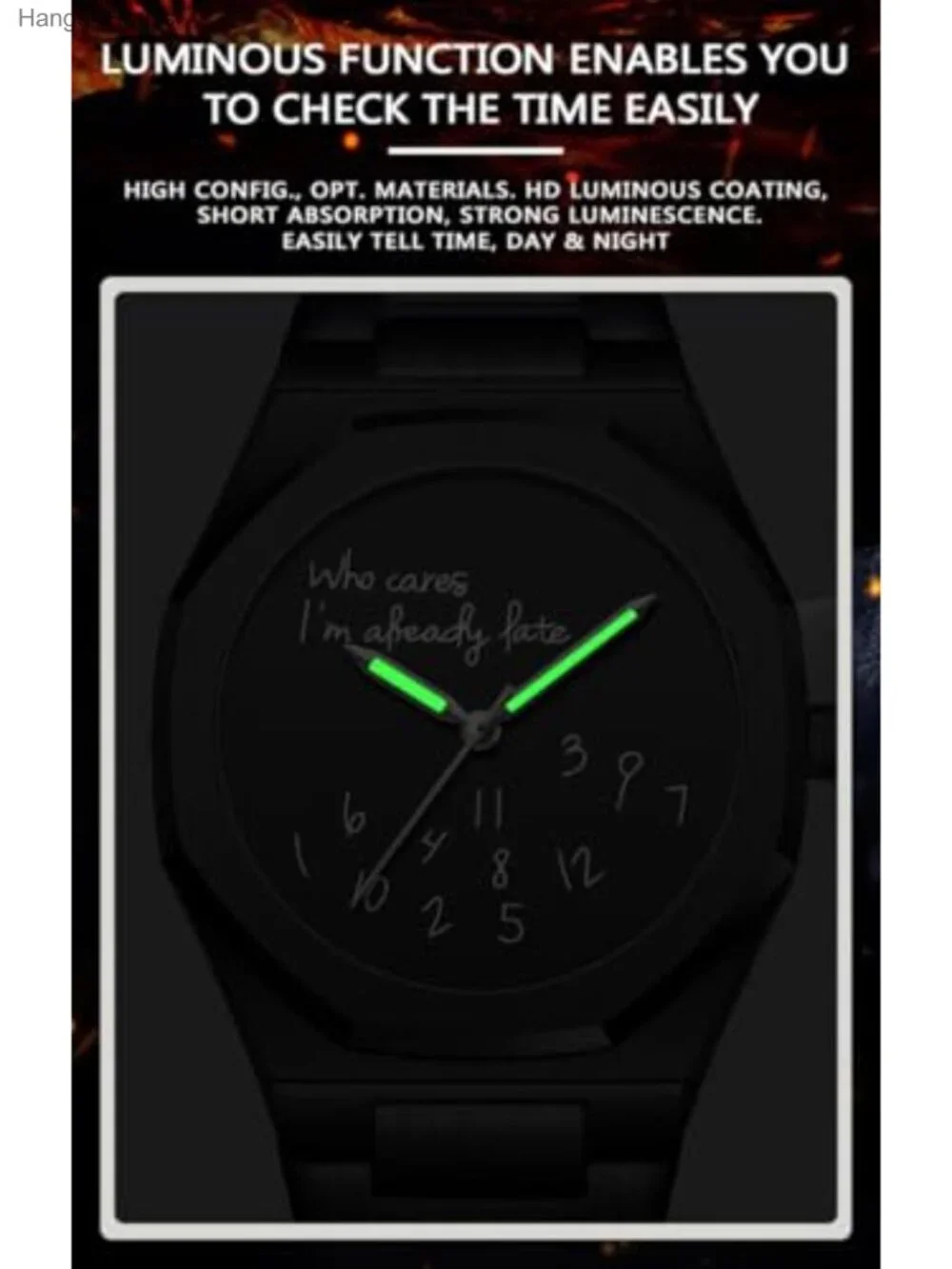 Men's Analog Watch Stainless Steel Bracelet Octagon Bezel Funny Dial Quartz